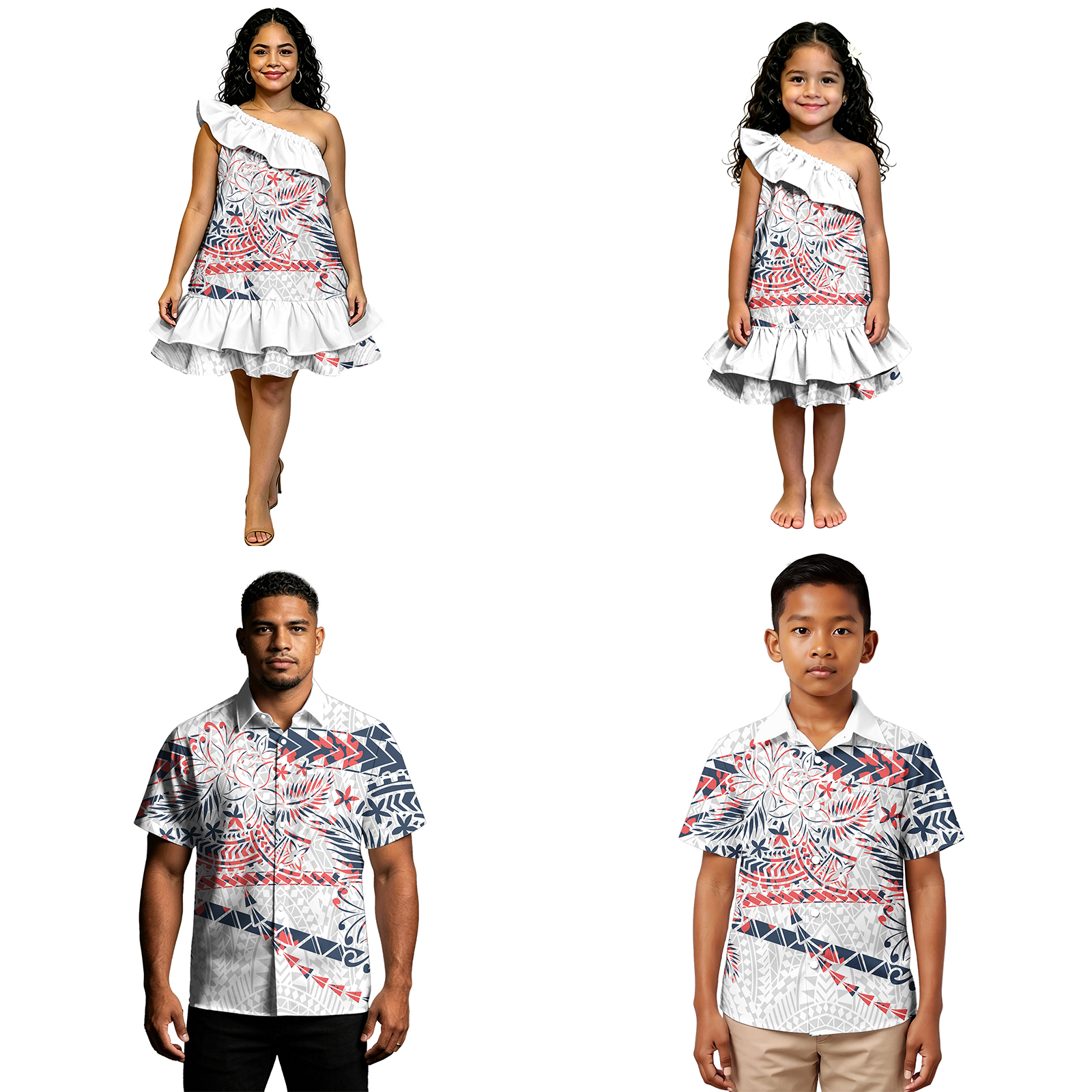 Ruched Dress Mini - Gift Hawaiian Father Son Casual Custom