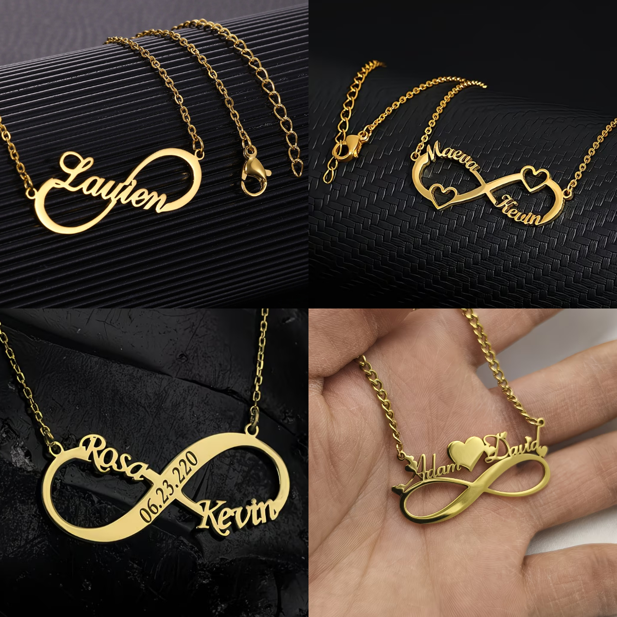 Women Fashion Names - Custom Name Infinity Necklaces Women Family