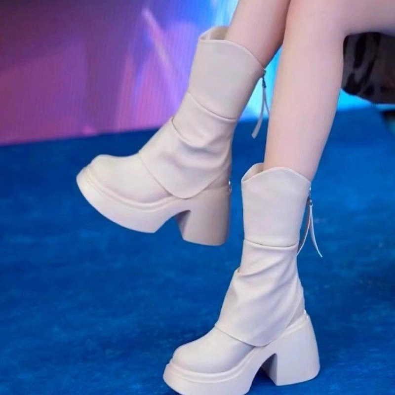 Women Fashion Youtube - Autumn and Winter New Waterproof Platform