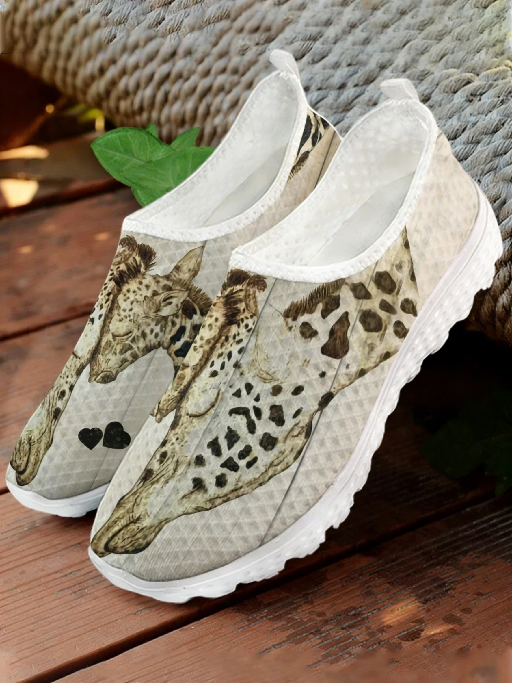 Cartoon Giraffe Print Mesh Hig – обзор и цена Women'S Fashion Tennis Shoes