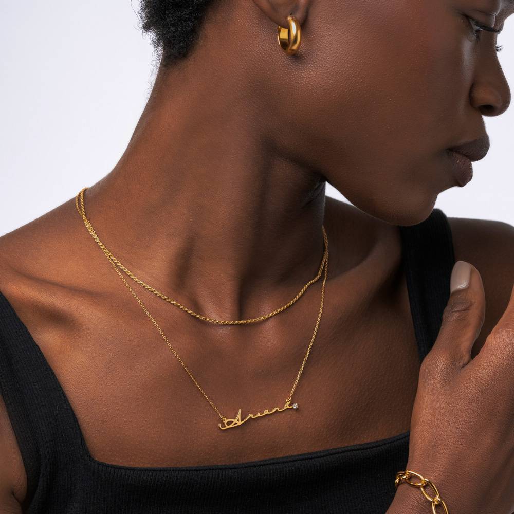 NAME NECKLACE WITH DIAMOND - G – обзор и цена Women Fashion Names