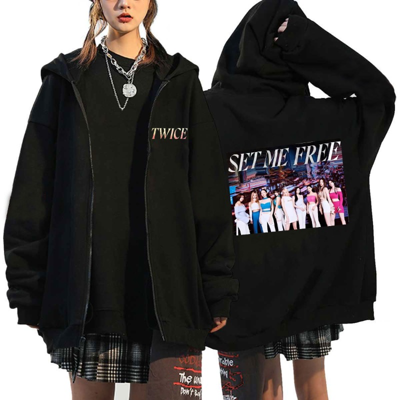 Pop TWICE Kawaii Harajuku Grap – обзор и цена Hoodie Women Oversized