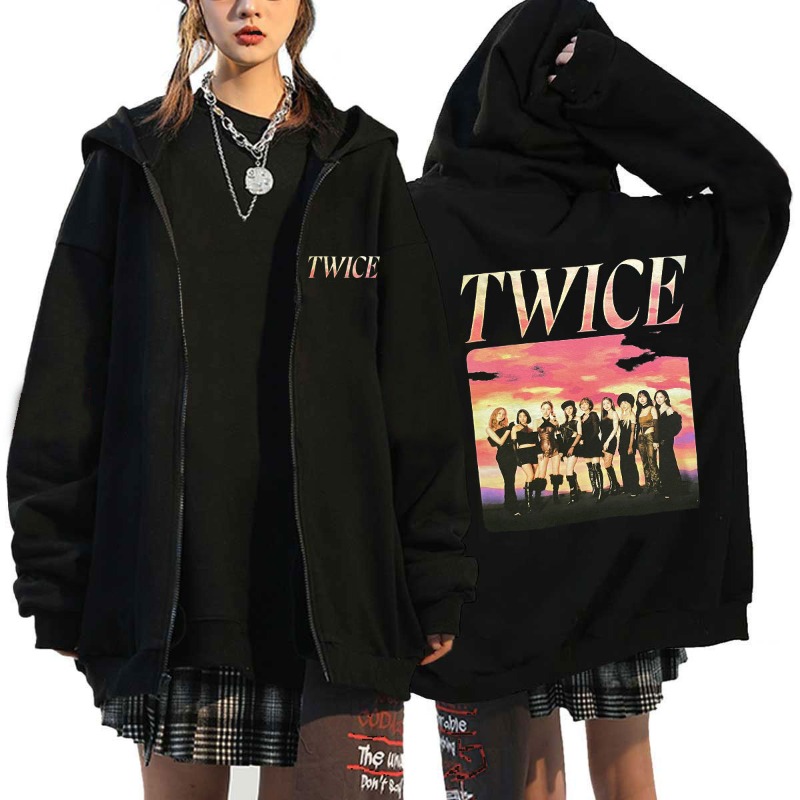 Pop TWICE Kawaii Harajuku Grap – обзор и цена Hoodie Women Oversized